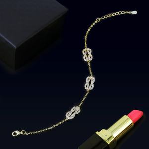 Pulsera de Cadena con Dijes Personalizados de Estilo Coreano, Moderna, Sencilla, con Microincrustaciones de Circonio y Chapado en Oro para Mujer - Product Image 4