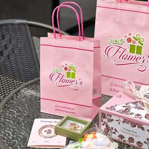 Hot Selling Custom Logo Printing Recyclable Gift Printed Pink Shopping <b>Paper</b> Bag with Twisted Handles Packaging <b>Paper</b> Bags - Product Image 4