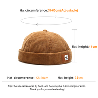 Gorro de Pana Clásico de Moda Otoño Invierno RongGuang, Gorro de Hip Hop Ajustable de 6 Paneles, Gorro Cálido para Hombre y Mujer