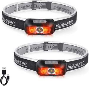 Linterna Frontal LED Portátil con Sensor, Recargable por USB, con Batería Integrada, para Camping al Aire Libre, Venta al Por Mayor - Product Image 1