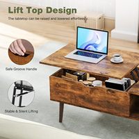 Table basse moderne avec plateau relevable et étagère de rangement, meubles en bois pour la maison, salon