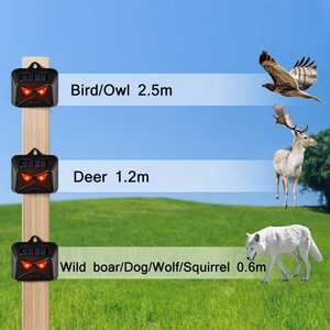 Paquete de 4 repelentes de animales <span class=keywords><strong>nocturnos</strong></span> solares para exteriores, repelente de <span class=keywords><strong>depredadores</strong></span> con luces rojas, repelente de perros de animales salvajes impermeable - Product Image 6