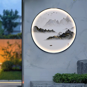 Outdoor Wall <b>Lamp</b> Round Led <b>Solar</b> <b>Powered</b> Zen Style Courtyard Light For Villa Garden Decoration - Product Image 2