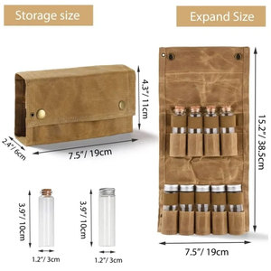 Kit d'épices de voyage en toile cirée imperméable, sac de rangement pour bouteille d'assaisonnement, ustensiles de Camping en plein air, <span class=keywords><strong>porte</strong></span>-épices de voyage pour brousse - Product Image 2