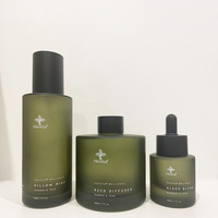 Bouteille en verre pour huile de massage du visage givrée personnalisée vert foncé 100ml 120ml 150ml 30g 50ml Bouteille en verre brume fine noire