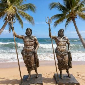 Estatua Tridimensional Personalizada de Tamaño Real del Dios Marino con Colores Personalizados. Escultura Moderna de Bronce Fundido de Estilo Tradicional - Product Image 1