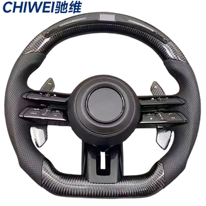 Volante de Fibra de Carbono y Cuero de 3 Radios para <span class=keywords><strong>Mercedes</strong></span> Clase <span class=keywords><strong>S</strong></span> W222 W205 para G63 GLE con Pantalla LED y Base Plana de Carreras - Product Image 4