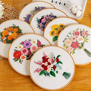 VANCY ARTS Motifs de point de croix imprimés pour débutants Motifs de broderie imprimés Kit de broderie DIY - Product Image 1