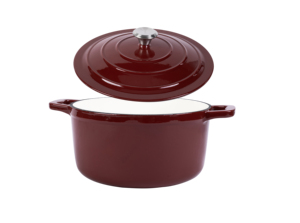 <span class=keywords><strong>Cocotte</strong></span> <span class=keywords><strong>en</strong></span> <span class=keywords><strong>fonte</strong></span> émaillée rouge bordeaux avec couvercle auto-irrigant, pot à ragoût rond - Product Image 6