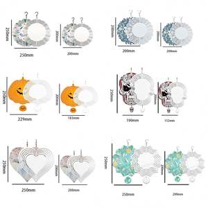 Campanas de Viento Metálicas Personalizadas de 8 y 10 Pulgadas, en Blanco para Sublimación, de Doble Cara, para Jardín, DIY - Product Image 2