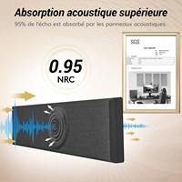 Panneaux acoustiques muraux 3D en fibre de verre + mousse acoustique PET, 4 pièces, grand format 90x30x6cm, absorption sonore 0.95 NRC, design moderne pour studio et bureau