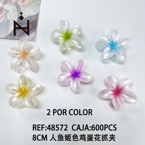 Fermaglio per capelli Frangipani Claw Clip 8 cm color argento per donne e ragazze - Product Image 3