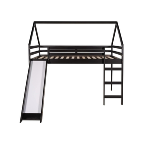 Lit superposé moderne noir gris <span class=keywords><strong>blanc</strong></span> pleine grandeur pour garçons <span class=keywords><strong>et</strong></span> filles avec toboggan - Product Image 2