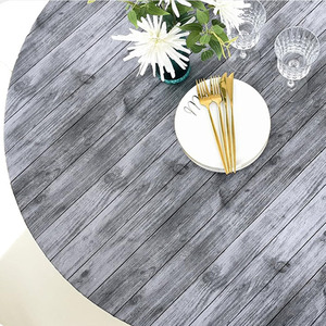 Tovaglie Rotonde in PVC Effetto Legno Grigio con Bordo Elastico, Facili da Pulire, Protezione per Tavoli da Interno/Patio, Vendita all'Ingrosso dalla Fabbrica HuiHe - Product Image 3