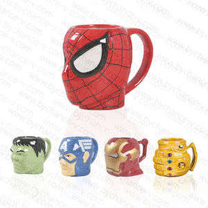 Regalo Genial para Fanáticos de los Superhéroes, <span class=keywords><strong>Taza</strong></span> de Café de Porcelana con Dibujos Animados de Iron Man, <span class=keywords><strong>Spiderman</strong></span>, Batman y Capitán América, Regalo Increíble para Niños - Product Image 1