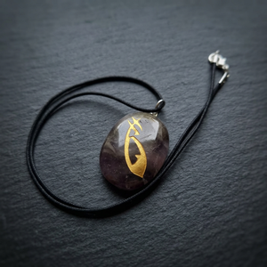 Vente en ligne de pendentifs de puissance ovale en agate (verre et bois)-Pendentifs classiques à vendre - Product Image 3