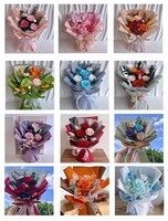 Buket Mawar Asli Awet Buatan Tangan, Hadiah Bunga Abadi untuk Hari Valentine, Pernikahan, Pertunangan, Dekorasi Pesta Rumah