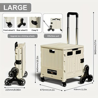 Chariot de courses pliable, chariot utilitaire, chariot de rangement pliable, chariot pliant d'extérieur, chariot de rangement portable