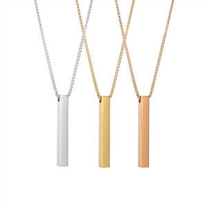 Collar con colgante personalizado de acero inoxidable 316L, chapado en oro PVD de 14K/18K, joyería fina de moda para grabar. - Product Image 5