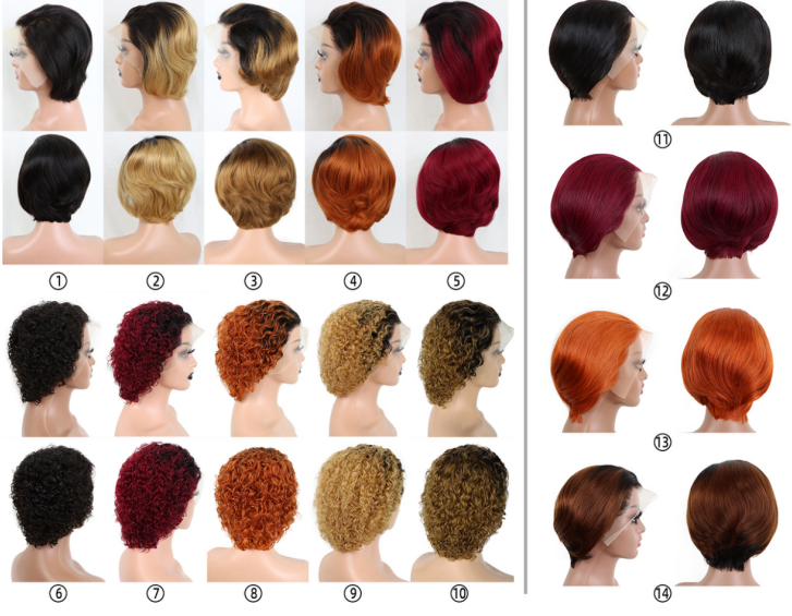 13x4 pleine perruque de lutin frontale