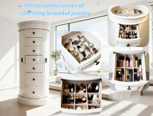 خزانة مجوهرات كبيرة السعة من الخشب الصلب لغرفة النوم مع 8 أدراج، تصميم عصري لتنظيم وتخزين الأغراض - Product Image 6