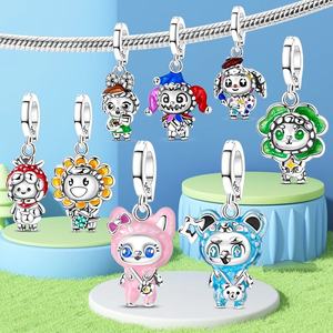 MULA 925 in argento Sterling gioielli da te ciondolo ciondolo con perline originali serie Bear Fox Clown girasole si adatta <span class=keywords><strong>bracciale</strong></span> per bambini - Product Image 1