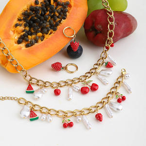 Yağ Damlası Meyve Mango Muz Limon Tasarımlı 18 Ayar Altın Kaplama Paslanmaz Çelik Günlük Kullanım ve Tatiller İçin Sıcak Fırsat - Product Image 5