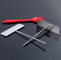 Crêpière en acier inoxydable épandeur de pâte et spatule Kit d'épandeur de pâte à crêpe en acier inoxydable outil en métal