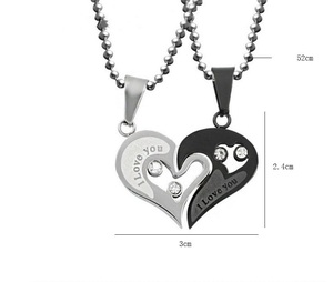 2024 vendita calda gioielli <span class=keywords><strong>di</strong></span> moda personalizzati ciondolo cuore amore <span class=keywords><strong>coppia</strong></span> collana gioielli <span class=keywords><strong>regalo</strong></span> <span class=keywords><strong>di</strong></span> <span class=keywords><strong>coppia</strong></span> - Product Image 2