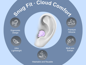 ที่อุดหูแบบใหม่ 5 ขนาด สำหรับนอนหลับ ลดเสียงรบกวน ทำจากเมมโมรี่โฟม ใช้ซ้ำได้ ที่อุดหูซิลิโคนสำหรับนอนหลับ - Product Image 3