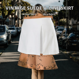 Jupe-short plissée blanche taille haute pour femme, avec short intégré, respirante, pour le sport, le golf, la course et les loisirs - Product Image 2