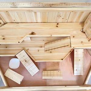 Gabbia per Criceti <span class=keywords><strong>in</strong></span> Legno Extra Large con Vassoio Scorrevole, Tetto Apribile, Rampa Larga, Ruota da Corsa, Habitat Naturale per Ratti, Topi e Piccoli Animali Domestici - Product Image 6