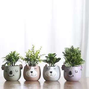 Custom Animal Shape Australian Koala Plant Artificial Flower Succulent Planter Ceramic Pots For Plants