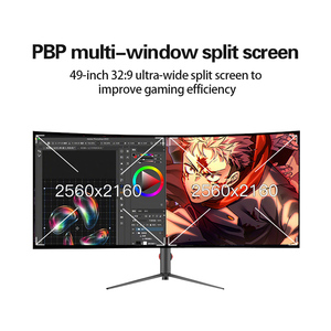 49 Inch 5k Curved Office Gaming Monitor Wide 75Hz PBP Split Screen with Built-in <b>Speaker</b> for Desktop Application - Product Image 2