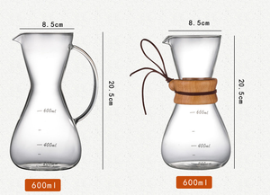 Cafetera a prueba de calor de alta resistencia al calor, tetera de vidrio de Borón, para café, servidor, percolador, 600ml, 1 ud. - Product Image 5
