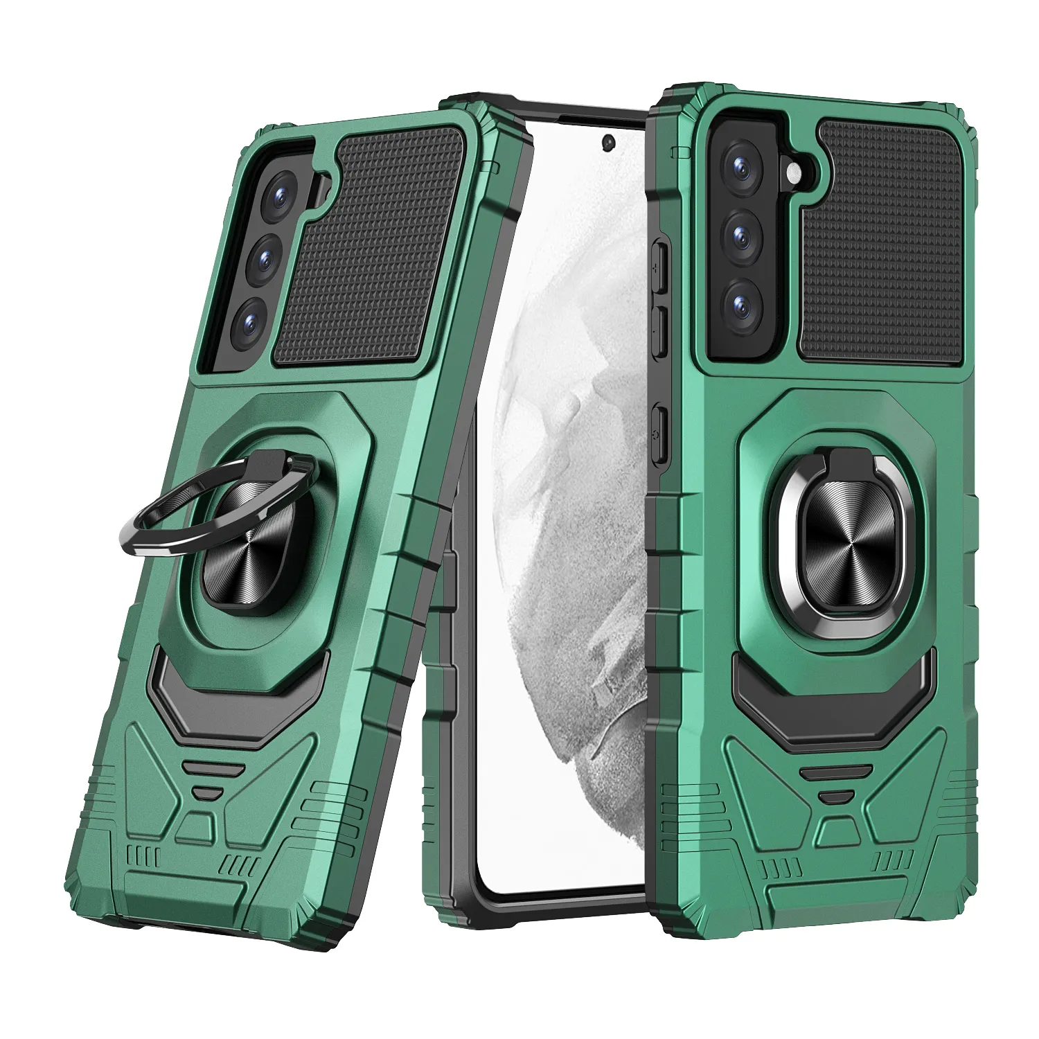 3 in 1 Car Holder Amount Cellphone Case for Galaxy S23 Tactical Edition TF IPhone 14 Pro Max Mobile Phone Cover