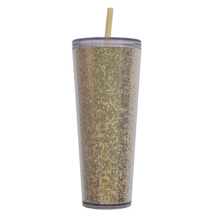 New Cross-Border Direct-Supply PP Double-Layer Eco-Friendly <b>Large</b>-Capacity Straw <b>Cup</b> with No Rim Light Luxury Simple Design - Product Image 6
