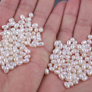 Bán Hot ngọc trai nước ngọt 4-4.5mm gạo lỏng ngọc trai nửa khoan nuôi cấy ngọc trai lỏng Hạt - Product Image 5