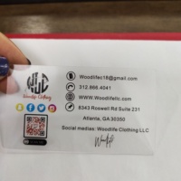 Carte de Visite PVC de Luxe Personnalisée, Haute Qualité, Transparente Mate, Impression Logo et Nom pour Entreprise