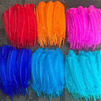 Plumes rondes de dinde teintes en gros, plumes de dinde moelleuses colorées pour la décoration de fête de carnaval, fournitures d'artisanat de bricolage