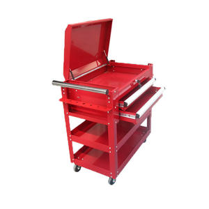 Outil de chariot de service utilitaire <span class=keywords><strong>sur</strong></span> roues étagères en métal robuste à 4 niveaux avec <span class=keywords><strong>tiroirs</strong></span> organisateur de stockage d'outils pour entrepôt - Product Image 3