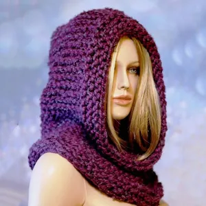 Y-Z Hooded Cowl Post Apocalyptic Armor Knitted Hoodie Pixie Hood Hat Infinity Scarf Hat Set