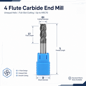 <span class=keywords><strong>Fresa</strong></span> CNC in Carburo a 4, 6, 8, 10, 12 Denti, <span class=keywords><strong>Fresa</strong></span> a 4 Taglienti - Product Image 4
