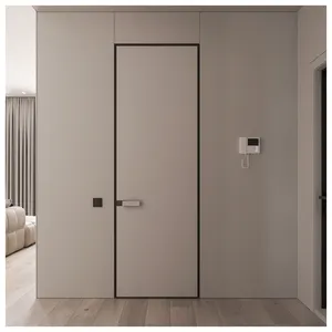 invisible door hidden wood door interior modern frameless door with customized design