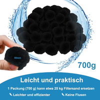 Kostenlose Probe Schwimmbadfilterball 50mm Weiß 100% Polyester-Medien Schwarz Effizienter Filterball für Aquarium Teich