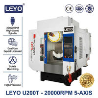 Centre d'usinage CNC 5 axes LEYO VMC-U200T, centre de fraisage vertical BT40, haute précision pour la découpe de métaux destinée aux moules