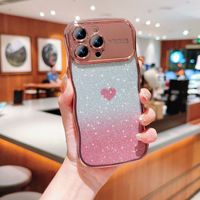 Coque arrière électroplaquée scintillante pour iPhone 13/14/15 Pro Max, coque motif vague cœur pour iPhone 14/16/17 Pro
