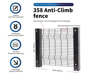 Clôture de sécurité 358 anti-escalade en fil de <span class=keywords><strong>fer</strong></span> à faible teneur en carbone, haute visibilité, 2,5 m et 3 m de haut - Product Image 3