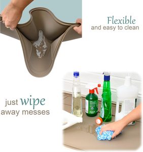 Tapis en silicone imperméable pour évier 34x22 pouces, doublure de placard de cuisine et salle de bain, emballage carton écologique, couleur personnalisée, bac anti-gouttes - Product Image 5