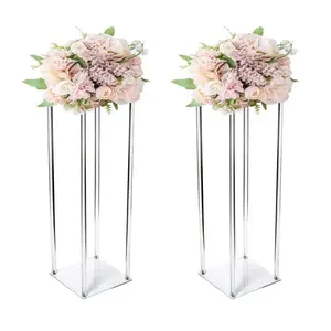 New Product Ideas Crystal Acrylic Flower Stand Wed Decor Table Ornaments Wedding Acrylic Centerpiece Flower Stand
